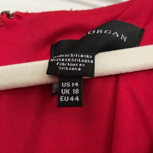 LAST CHANCE Donna Morgan size 14 NWOT print red stretch dress - Picture 2 of 4